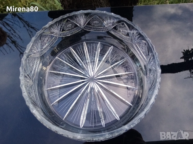 Българска кристална фруктиера, снимка 4 - Антикварни и старинни предмети - 54134042