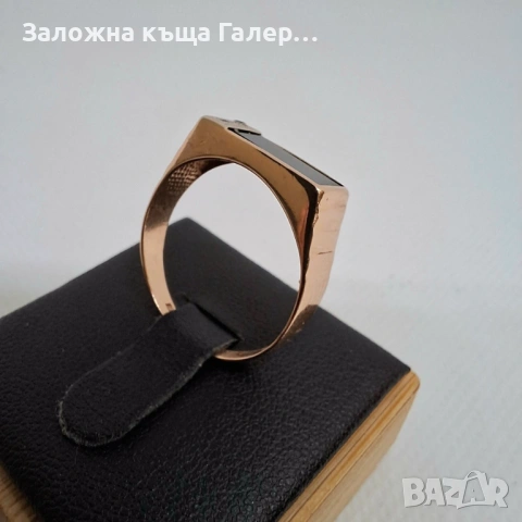 Мъжки златен пръстен с фианити, 3,12г – стил и сила, снимка 5 - Пръстени - 54216652