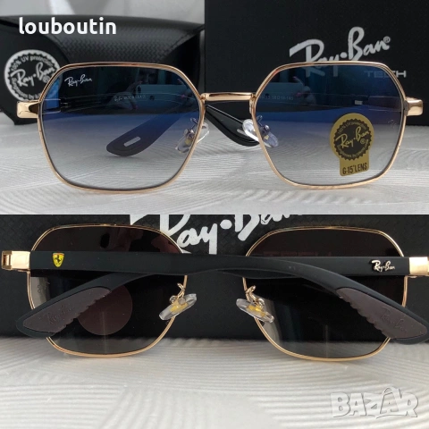 Ray Ban Ferrari  3 цвята мъжки слънчеви очила минерално стъклоло, снимка 7 - Слънчеви и диоптрични очила - 55153517