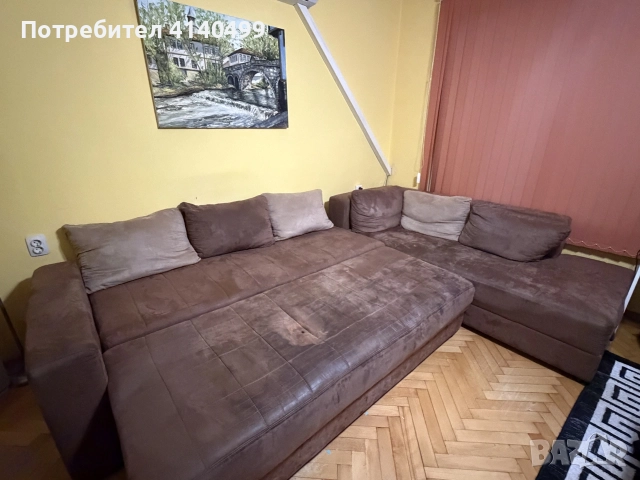 Голям ъглов диван с функция сън и място за съхранение на багаж , снимка 2 - Дивани и мека мебел - 55675518