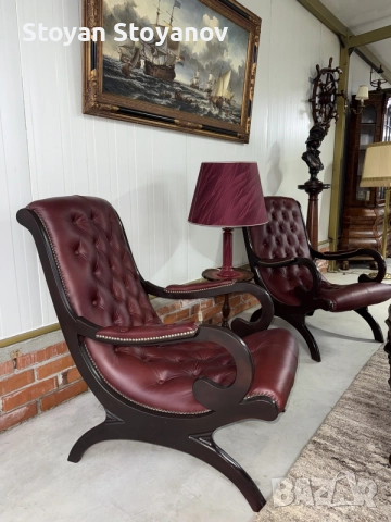 Chesterfield/Честърфийлд Handmade – Класически кресла (2 броя), снимка 9 - Дивани и мека мебел - 55398074
