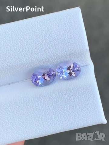 Танзанити чифт овал с швейцарски сертификат , снимка 3 - Други - 54025342