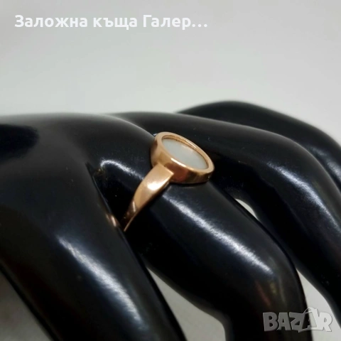Стилен златен пръстен с перламутър – 585, 2,10г, снимка 7 - Пръстени - 54215145