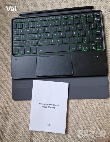 Безжична Bluetooth клавиатура с подсветка и тъчпад за Microsoft Surface Pro, снимка 3 - Таблети - 55304286