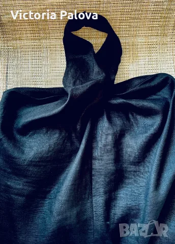 Хитова черна ленена рокля Zara с макраме и ресни, размер XS (Blogger's favorite / Много тьрсен модел, снимка 9 - Рокли - 55347616