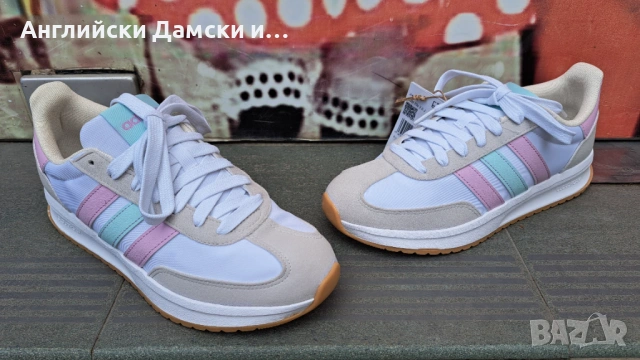 Английски оригинални дамски маратонки Adidas,с естествена кожа, снимка 2 - Маратонки - 54763901