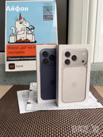 НОВ! 512Gb *ЛИЗИНГ* iPhone 17 Pro Silver/  Deep Blue 36М ГАР, снимка 3 - Apple iPhone - 54954808