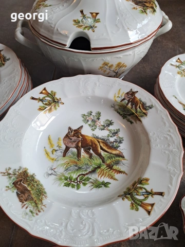 чешки ловен порцеланов сервиз Bernadotte Bohemia , снимка 2 - Сервизи - 54213343