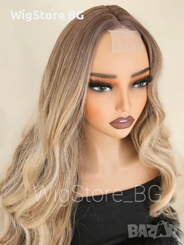 Lace front Руса къдрава перука 67см, снимка 2 - Аксесоари за коса - 55163064
