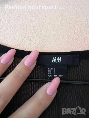 H&M Черна рокля солей със сърцевидно деколте S размер 🖤, снимка 4 - Рокли - 54731064