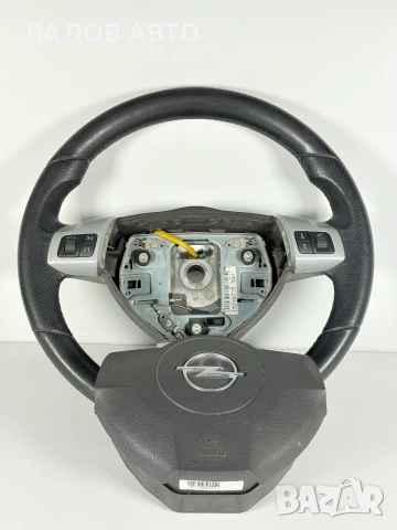 Мултифункционален Кожен Волан с Аербег Опел Астра Х Kojen Volan s Airbag Opel Astra H, снимка 3 - Части - 55144878
