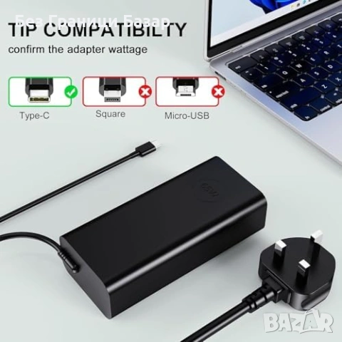 Ново 65W USB-C зарядно за Dell Latitude XPS Inspiron Vostro Chromebook лаптоп адаптер, снимка 2 - Друга електроника - 54954049