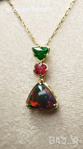 Black Opal Pendant – реверсивен медальон с невероятен черен опал! , снимка 12 - Колиета, медальони, синджири - 54085849
