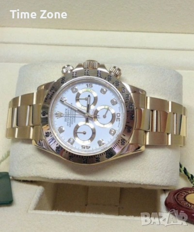 Rolex Cosmograph Daytona 40mm Yellow Gold White Dial Diamond Различни Варианти, снимка 3 - Мъжки - 54042430