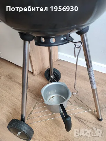 Кръгло сферично барбекю на въглища Mirpol BBQ Line (47 см) с капак и пепелник – Отлично състояние, снимка 7 - Барбекюта - 55324341