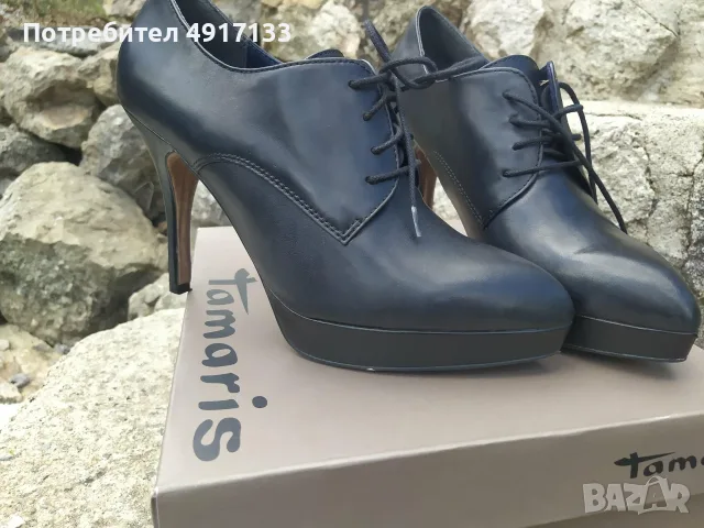 Tamaris кожени обувки с висок ток – №40  45€, снимка 8 - Дамски обувки на ток - 55663582