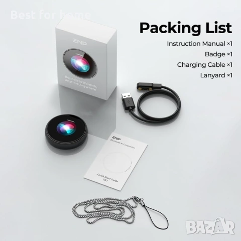 ZNP Z01 AI Companion цифрова значка, преносим Bluetooth 6.0 преводач с HD сензорен екран, снимка 8 - Друга електроника - 54961355