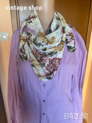 Копринен шал с флорален десен, снимка 7 - Шалове - 54138899