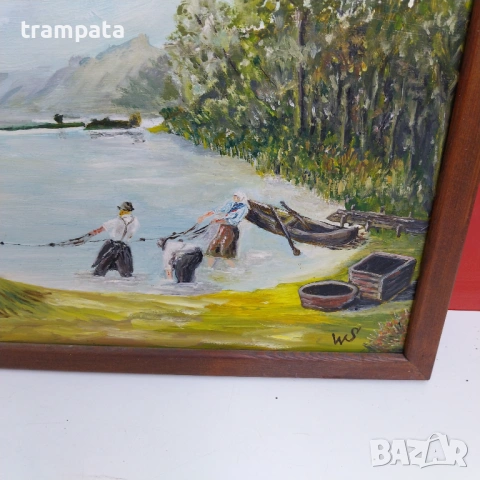 НАЙ ДОБРАТА ОФЕРТА Стара немска картина Подписана  WS (1950-60), снимка 2 - Картини - 54668768