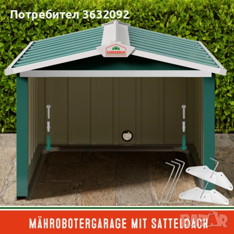 Метален гараж за роботизирана косачка за трева- НОВ, снимка 3 - Други - 54427982