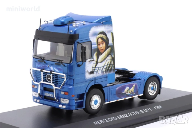 Mercedes-Benz ACTROS MP1 влекач "Eskimo Arctic" 1998 - мащаб 1:43 на Hachette нов в блистер