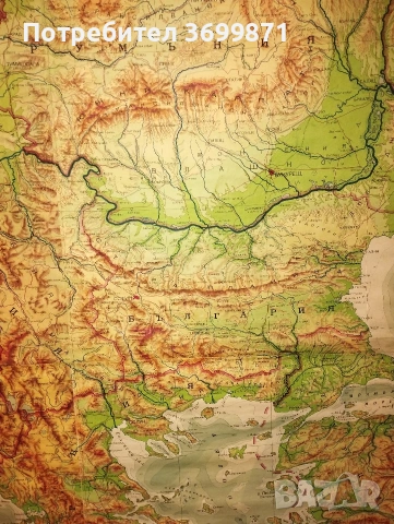 Физическа карта.Балкански полуостров., снимка 2 - Специализирана литература - 54320665