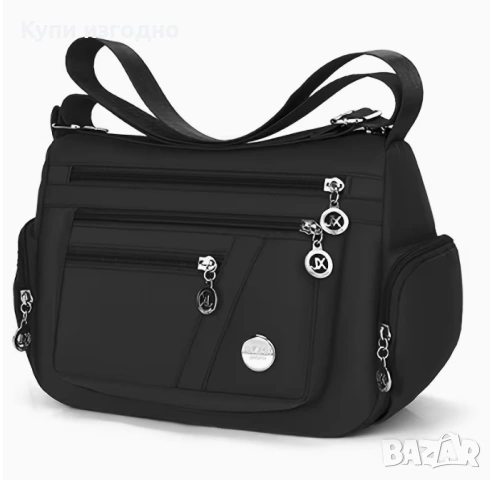 *ИзГодНо*👜 Много функционална черна чанта с множество джобчета. НоВа.👌👌👌