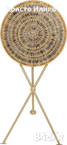 KARE Помощна маса Clack Mosaic Brown 35cm Дизайнерска, снимка 3 - Маси - 55448839