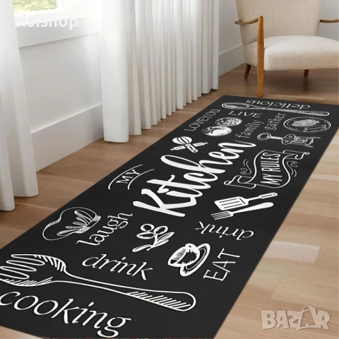 Пътеки за кухня с надписи Love в неутрални тонове 4579, снимка 3 - Други стоки за дома - 53985976