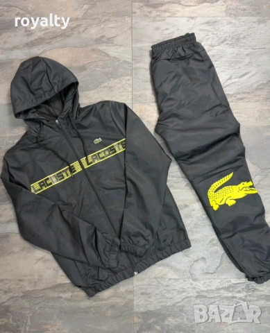 Lacoste Нов Черен Мъжки Екип Шушляк