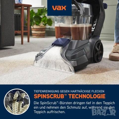 Професионална Машина за Пране на Килими и Тапицерии Прахосмукачка Vax SpinScrub Power Plus!, снимка 12 - Прахосмукачки - 54430689