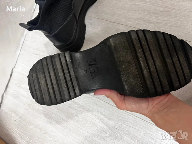 ZARA дамски боти тип чорап – черни, EU 37, снимка 4 - Дамски боти - 54545922