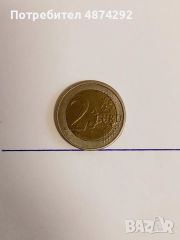 2 евро монета с дефект