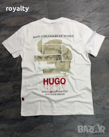 Hugo Boss Нова Бяла Мъжка Тениска Хюго Бос 