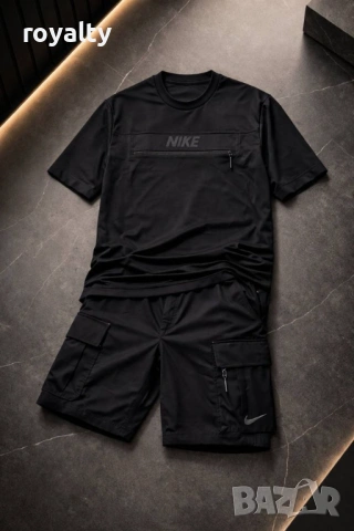 Nike Нов Летен Мъжки Черен Екип Найк 