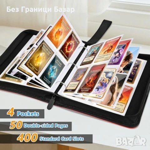 Нов Класьор за колекционерски карти 400 джоба TCG спортни, калъф органайзер папка, снимка 2 - Колекции - 54718857