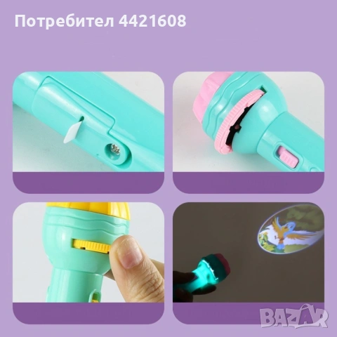 Детска играчка фенер, Проектор,3 дискчета с по 24 различни картинки, снимка 2 - Други - 54981413