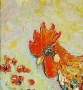 Петлета Петел, петле, птица, картина, маслени бои / платно, автор с макове, снимка 1