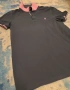Маркова мъжка поло тениска с розова яка | Slim Fit | Размер M | Тъмносиня , снимка 3