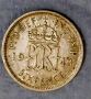 Стара Сребърна монета от Великобритания 6 Пенса 1943 година. , снимка 1