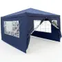 Градинска шатра павилион 3x4x2.5 м синя – Парти шатра със стени, 4 прозореца и вход с цип, снимка 1