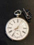 Швейцарски СРЕБЪРЕН джобен часовник 1900г. с ключе - 10 РУБИНА ПРОМОЦИЯ, снимка 1