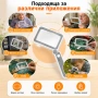 Акумулаторна правоъгълна увеличителна лупа с LED осветление ръчна за четене на книги USB зареждане, снимка 6