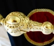 Величествен бронзов свещник 1.7 кг.,позлата,барок. , снимка 5
