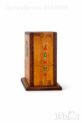 Ретро дървена кутия сувенир от Хисар, снимка 3 - Антикварни и старинни предмети - 54212736