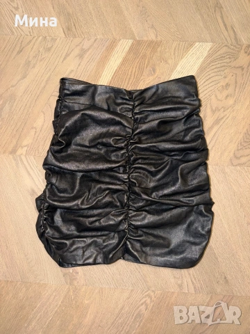 Черна кожена пола Zara