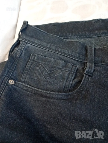 Оригинални Replay ANBASS Slim Fit дънки W33 L32 – черни, еластични, Made in Italy, снимка 7 - Дънки - 54793980