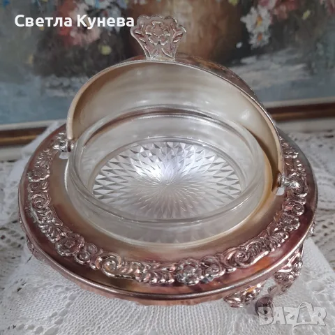 Винтидж английски съд за масло или хайвер, снимка 2 - Аксесоари за кухня - 55597356