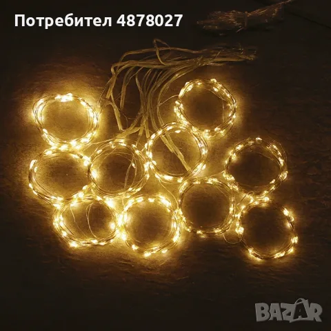 Коледни лампички с 300Led лампи 3 метра на 3 метра ,коледна завеса с дистанционно. С кукички за зака, снимка 6 - Декорация за дома - 55364119