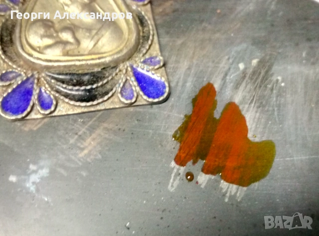 Старинна Емайлирана СРЕБЪРНА ИКОНКА Сребро 835 Ръчна Художествена Майсторска Работа КЛЕТЪЧЕН ЕМАЙЛ, снимка 6 - Антикварни и старинни предмети - 53979261